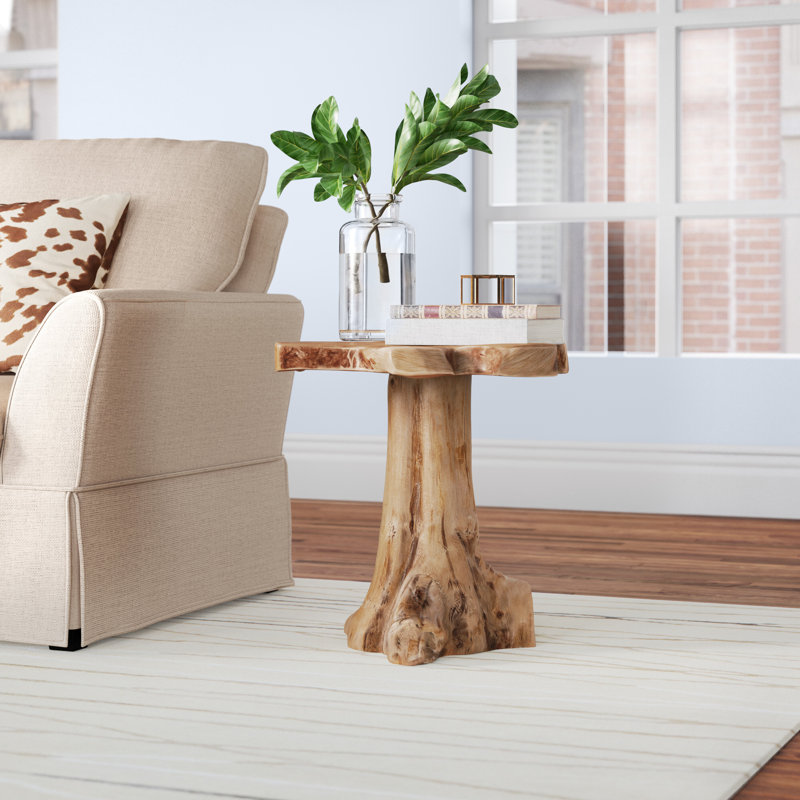 Union Rustic Lovins Solid Wood Pedestal End Table & Reviews Wayfair